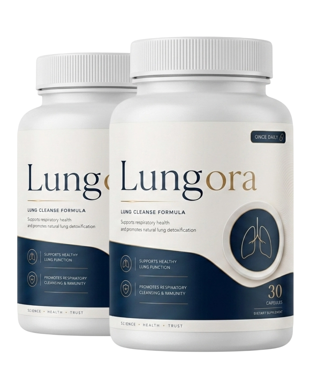 Lungora daily lung support supplement bottle for adults over 50