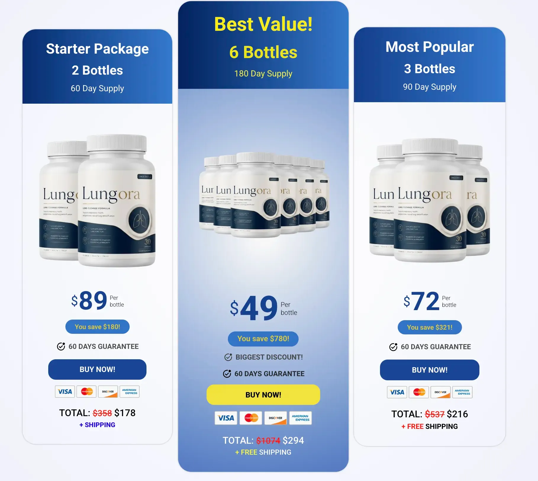 Lungora bottle best value package with free shipping